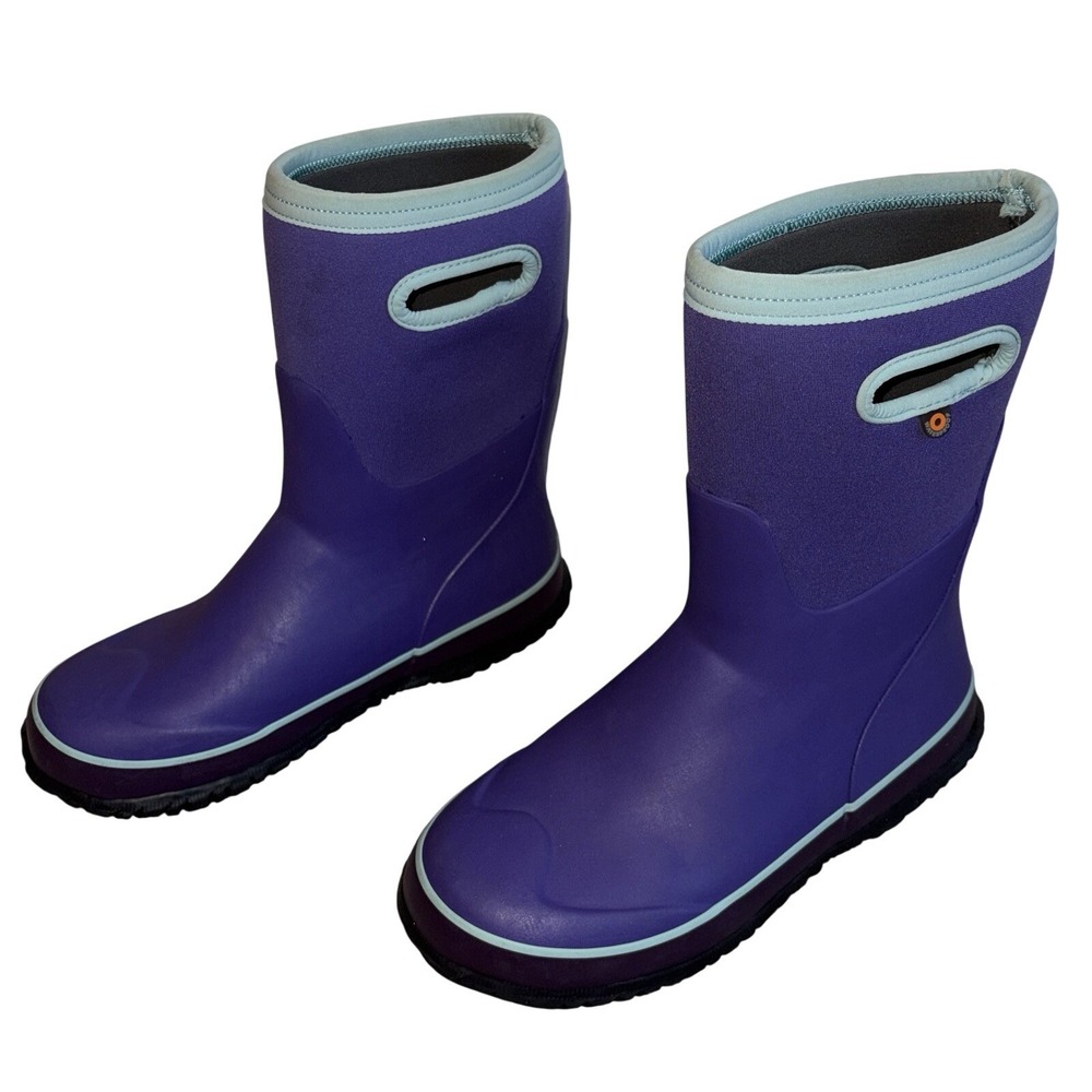 Bogs Classic Tall Grasp Winter Rain Boots Youth Size 5 Waterproof Insulated EUC